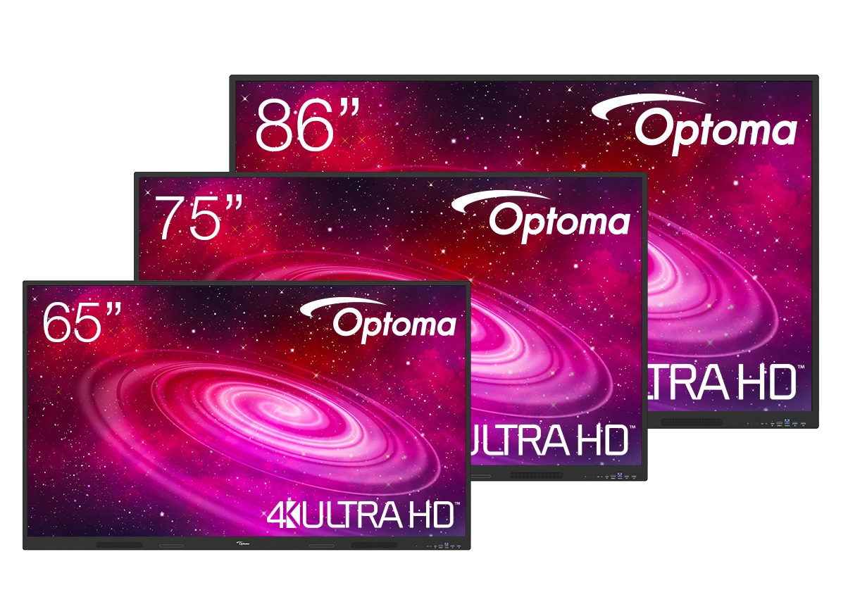 One series models: 65 inch, 75 inch and 86 inch side by side