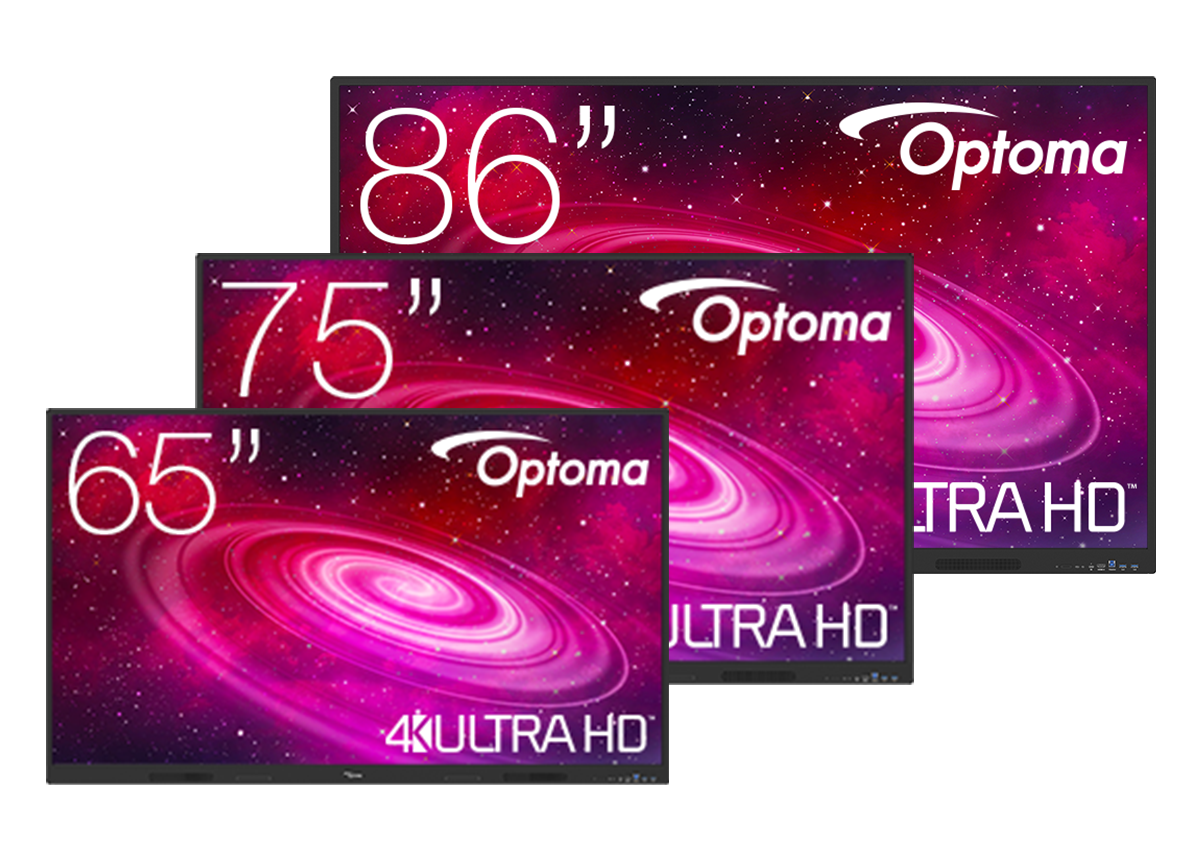 One series models: 65 inch, 75 inch and 86 inch side by side